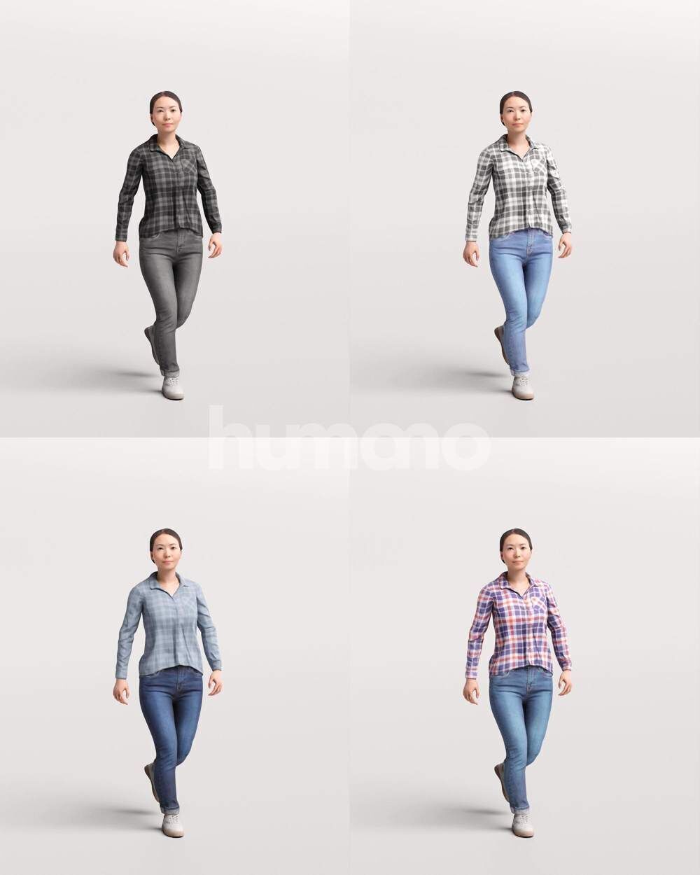 Humano 18-Collection 2504 - WALKING -18 x 3D models 3D model_34