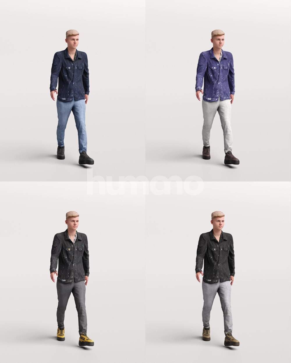 Humano 18-Collection 2504 - WALKING -18 x 3D models 3D model_21