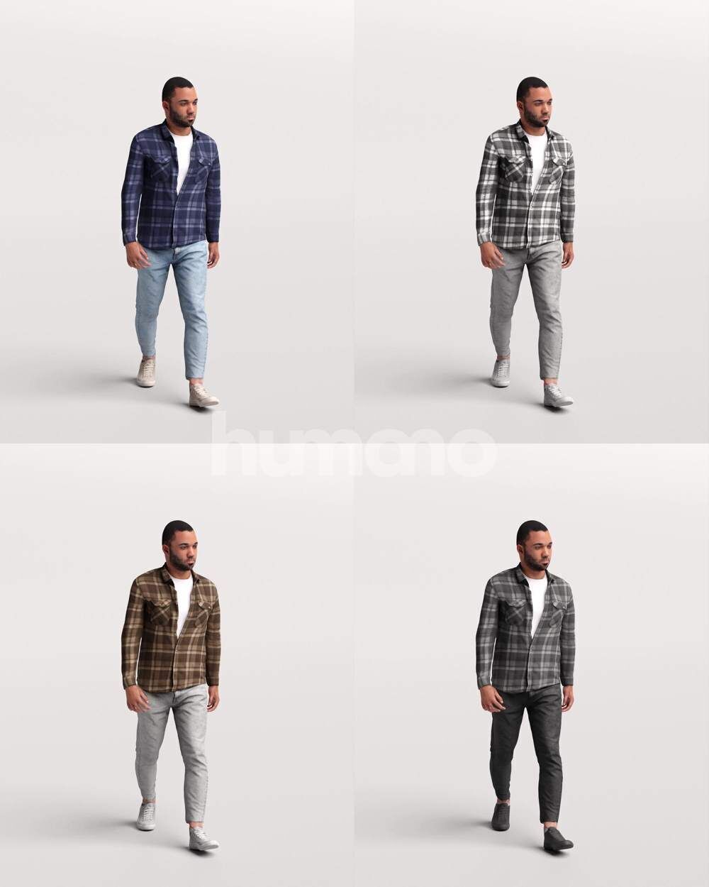 Humano 18-Collection 2504 - WALKING -18 x 3D models 3D model_30