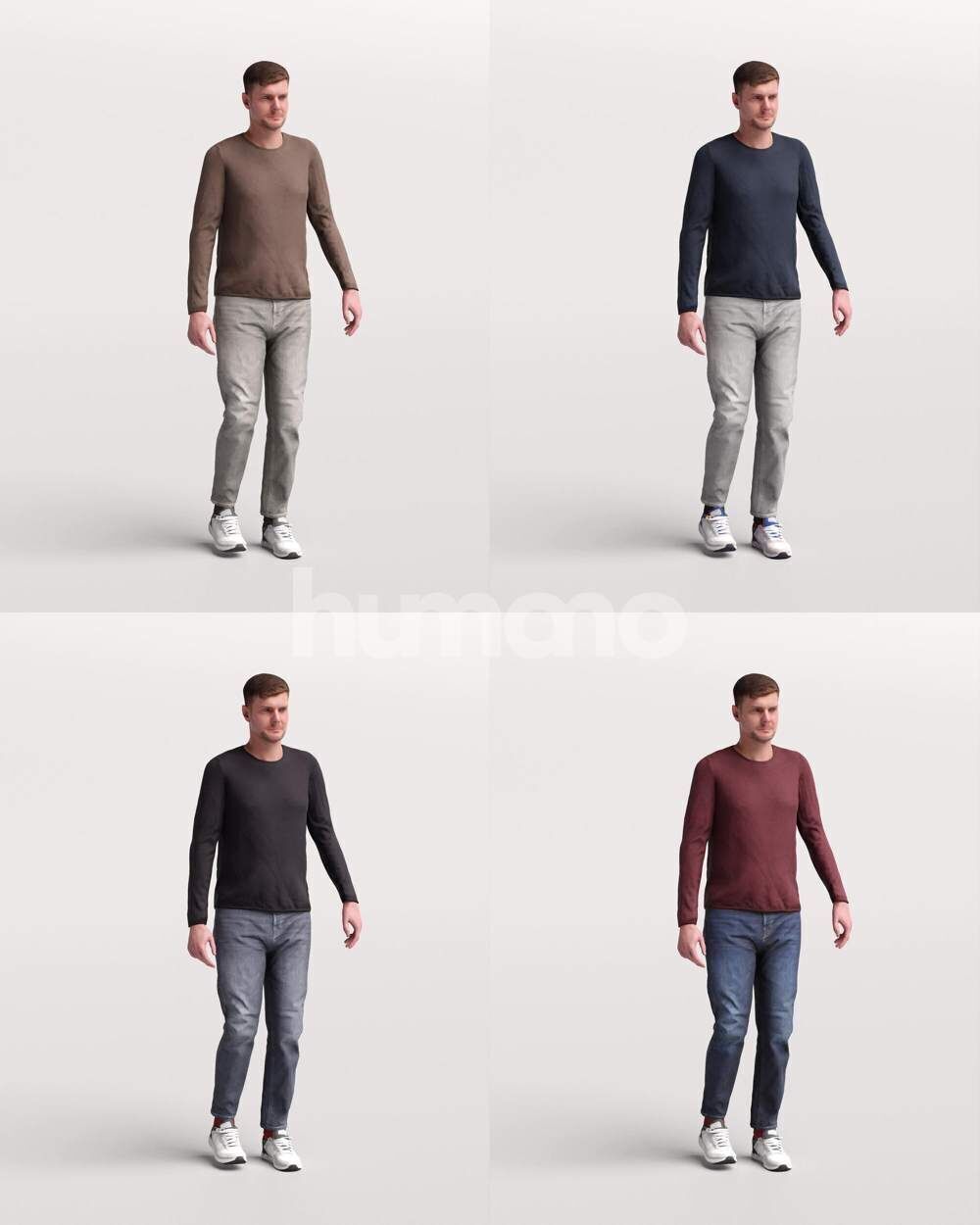 Humano 18-Collection 2504 - WALKING -18 x 3D models 3D model_29