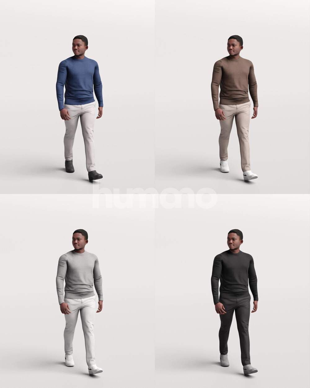 Humano 18-Collection 2504 - WALKING -18 x 3D models 3D model_32