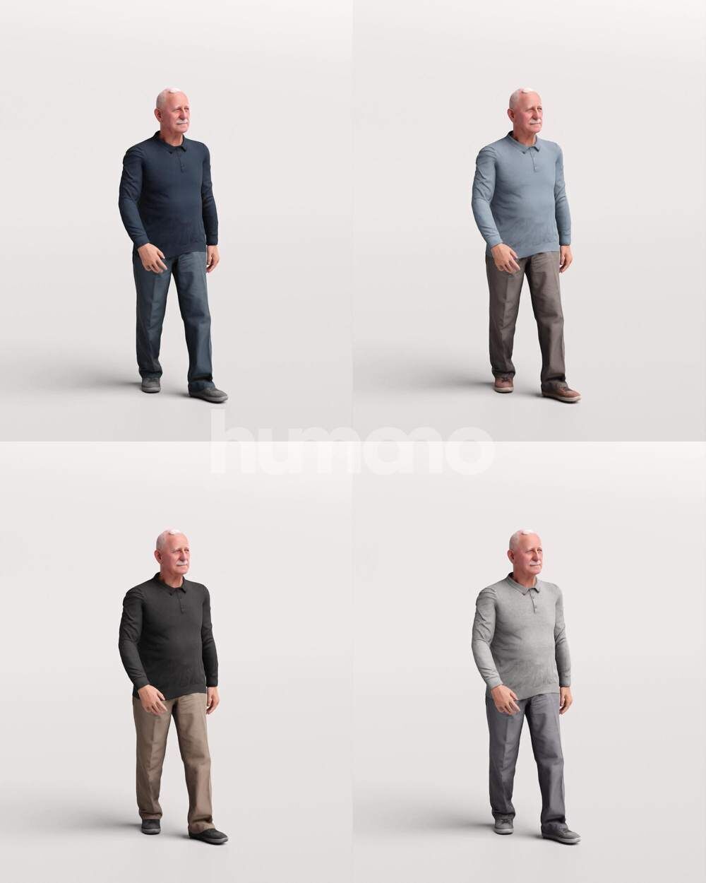 Humano 18-Collection 2504 - WALKING -18 x 3D models 3D model_37