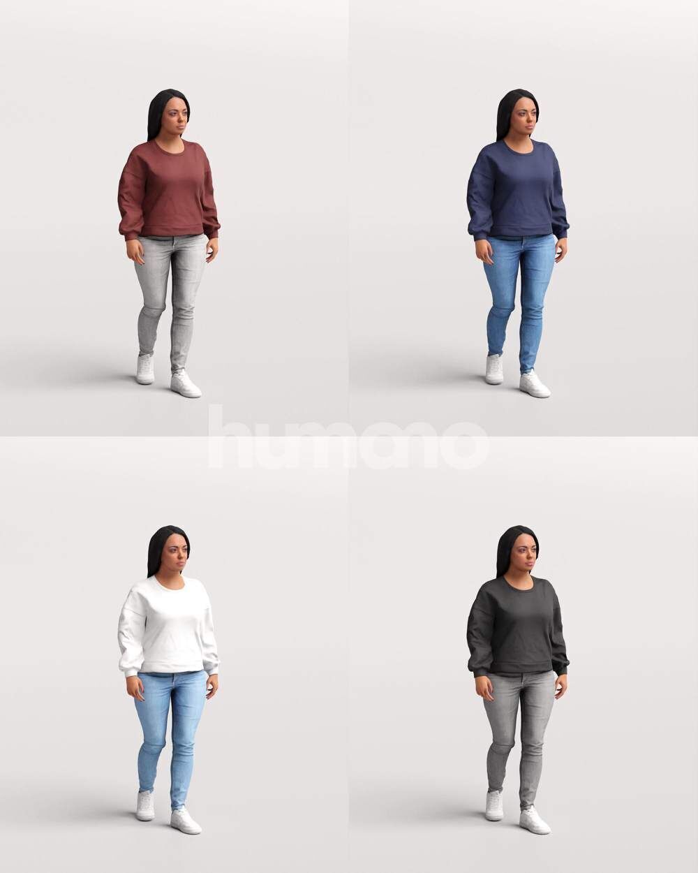 Humano 18-Collection 2504 - WALKING -18 x 3D models 3D model_33