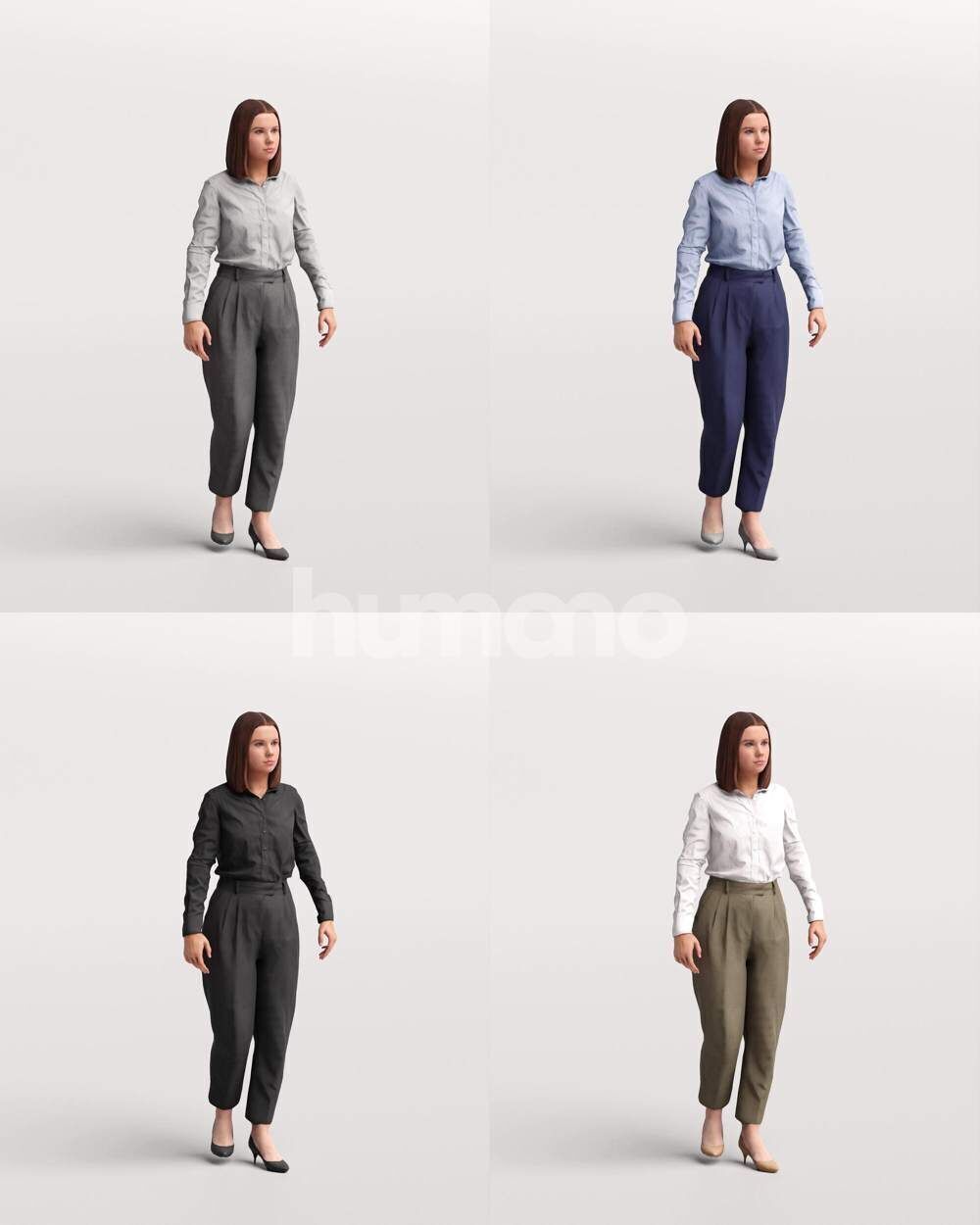Humano 18-Collection 2504 - WALKING -18 x 3D models 3D model_25