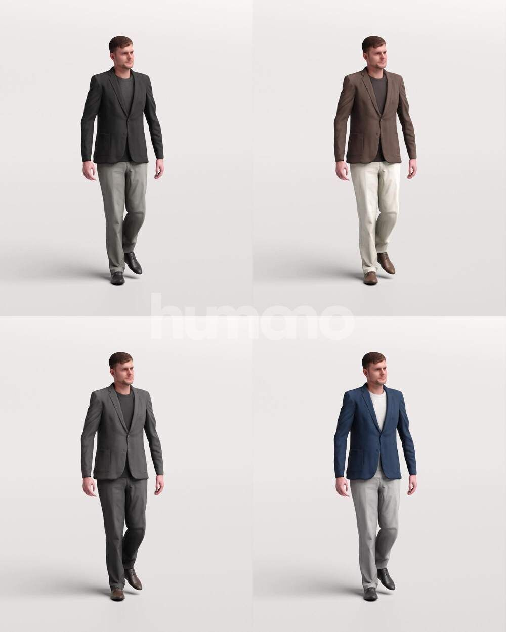 Humano 18-Collection 2504 - WALKING -18 x 3D models 3D model_28