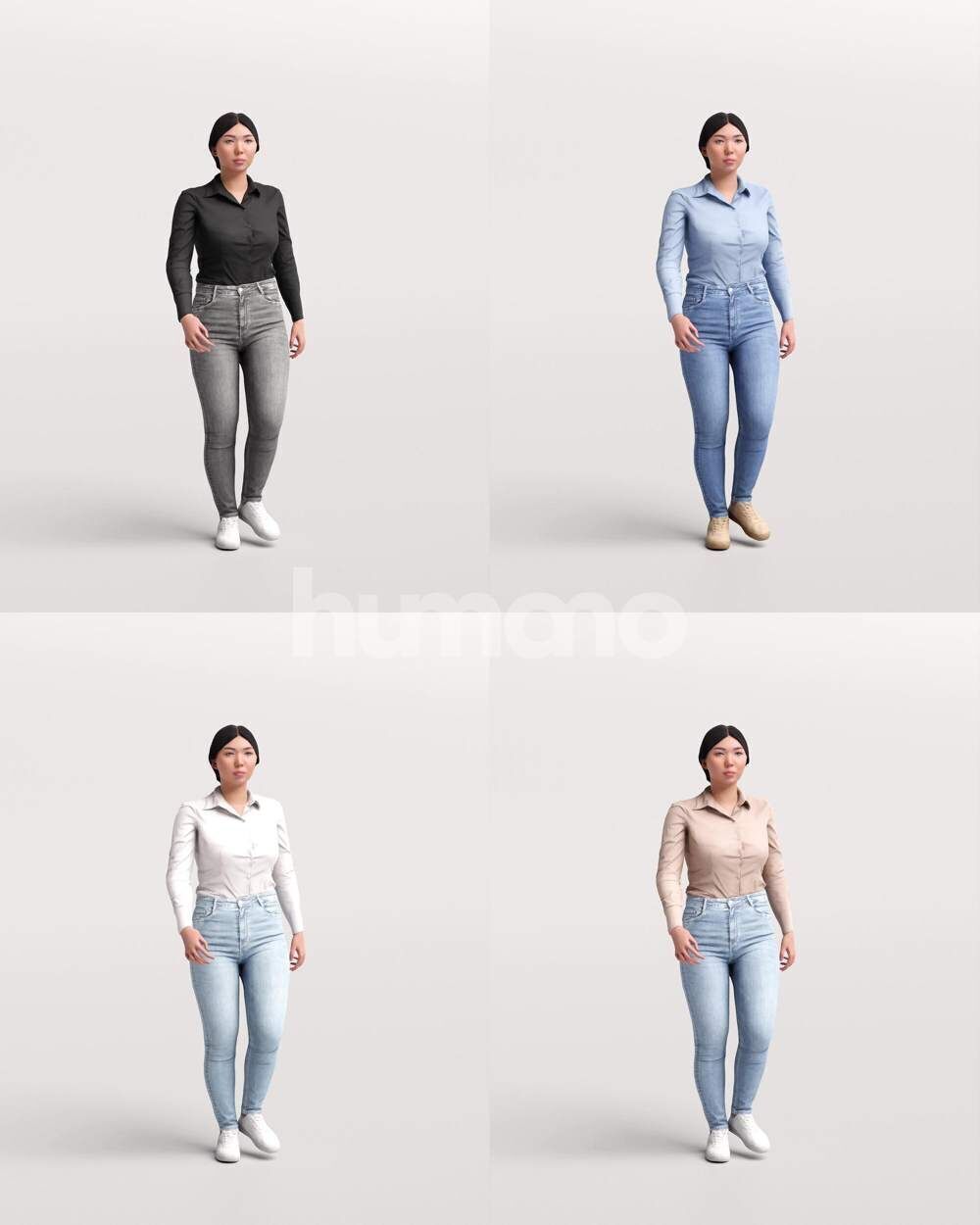 Humano 18-Collection 2504 - WALKING -18 x 3D models 3D model_27