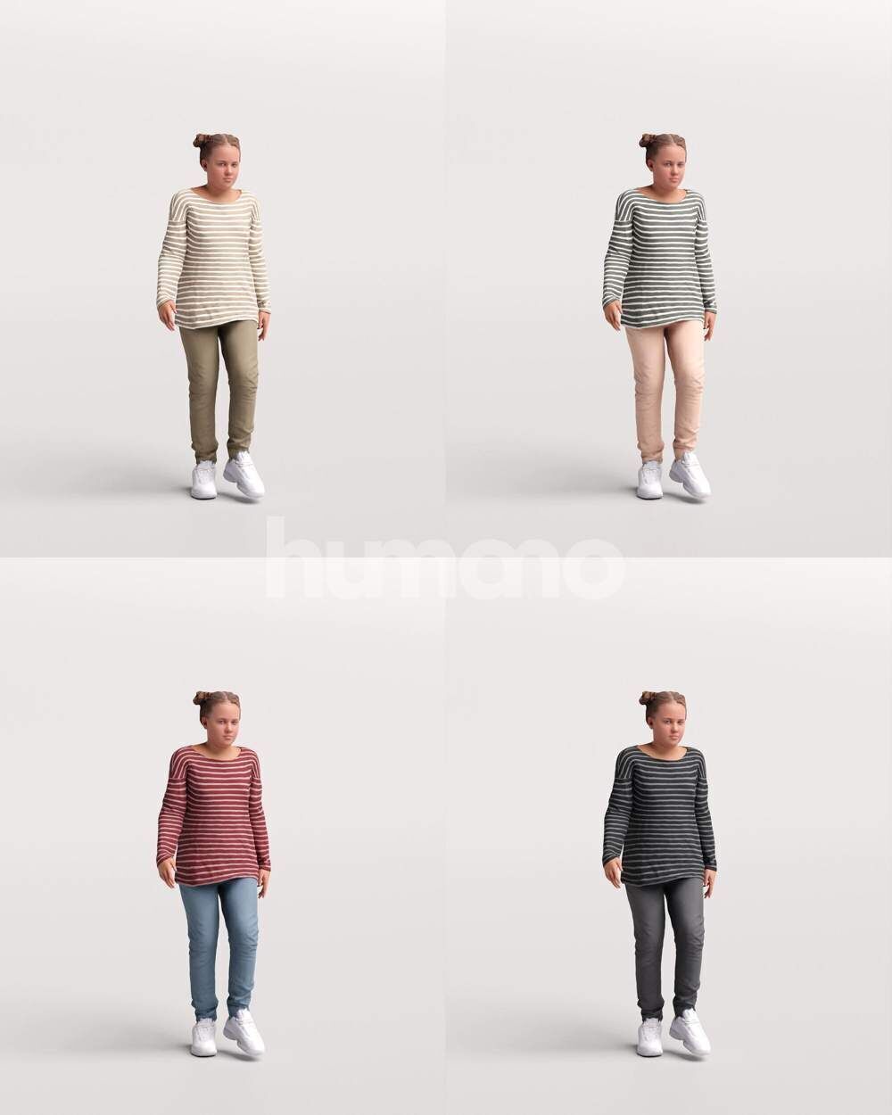 Humano 18-Collection 2504 - WALKING -18 x 3D models 3D model_20