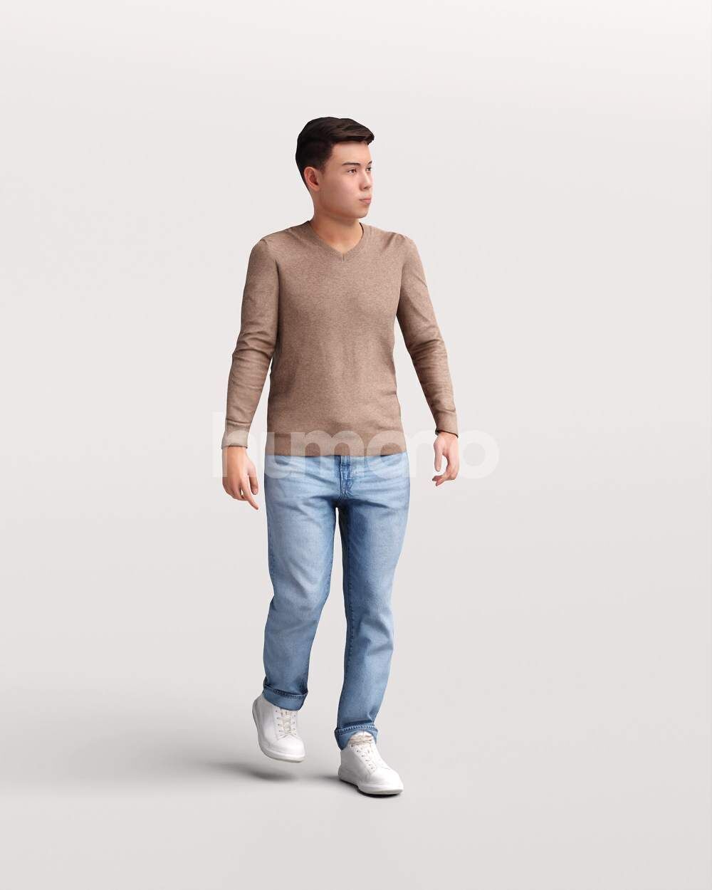 Humano 18-Collection 2504 - WALKING -18 x 3D models 3D model_5