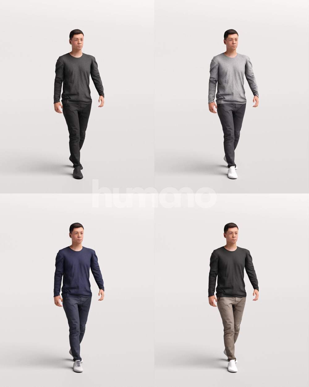 Humano 18-Collection 2504 - WALKING -18 x 3D models 3D model_23