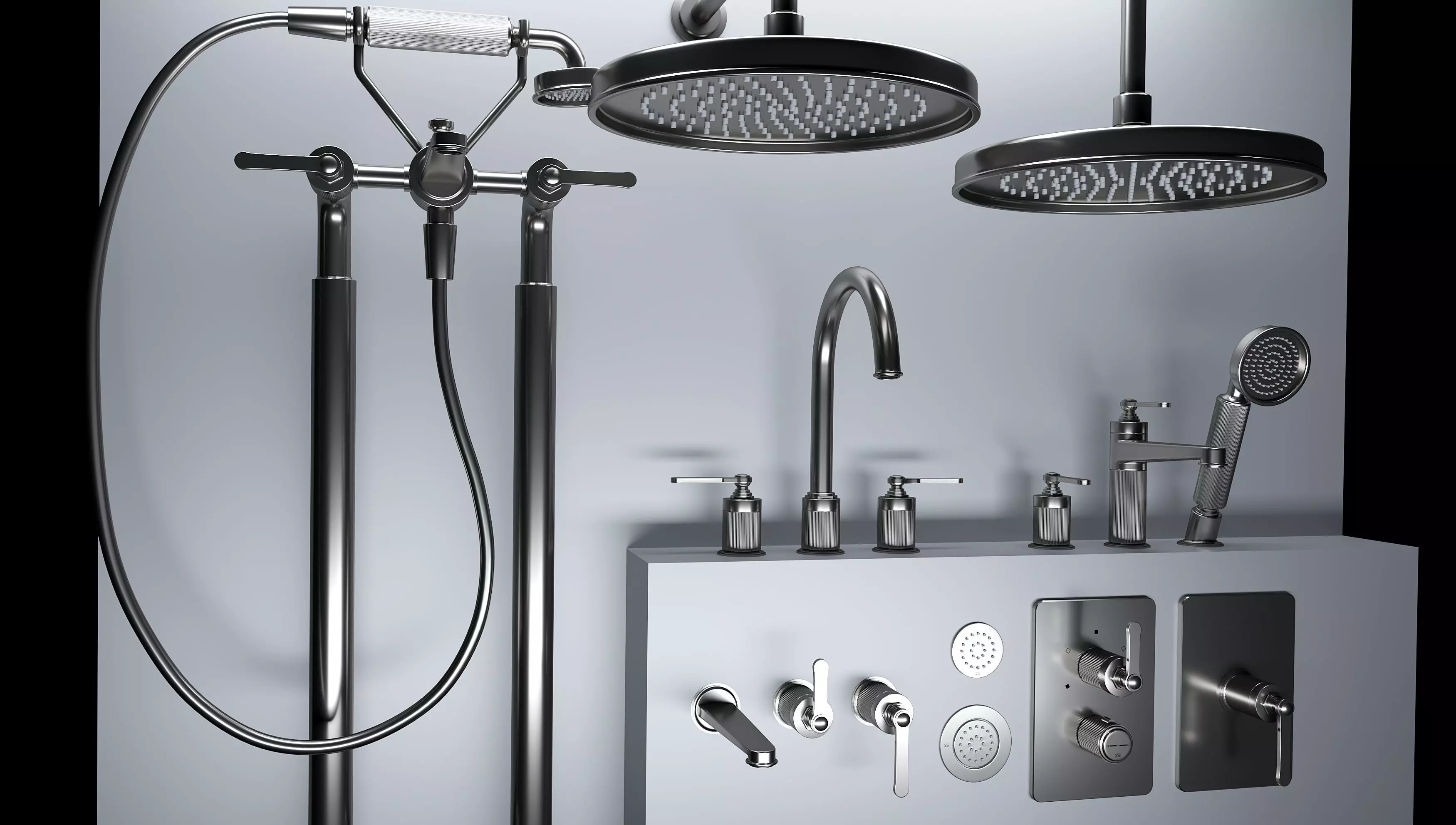 Bathroom faucet set 3D model