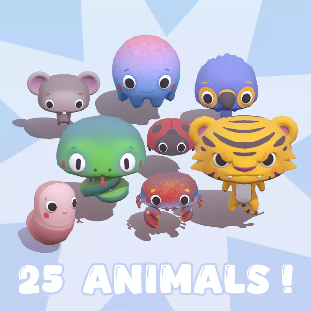25 stylised animal 3D models Low-poly 3D model_0