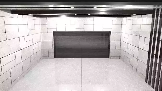 Modern garage basis Low-poly 3D model