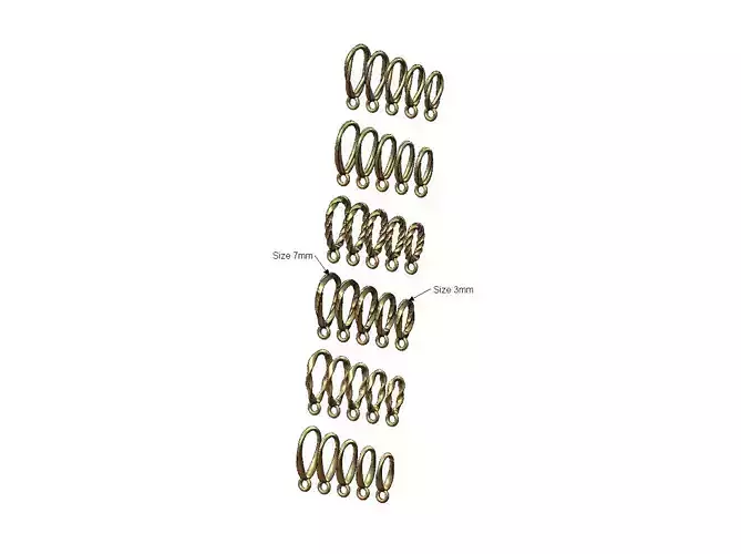 Simple twisted wire bail link with ring miniset