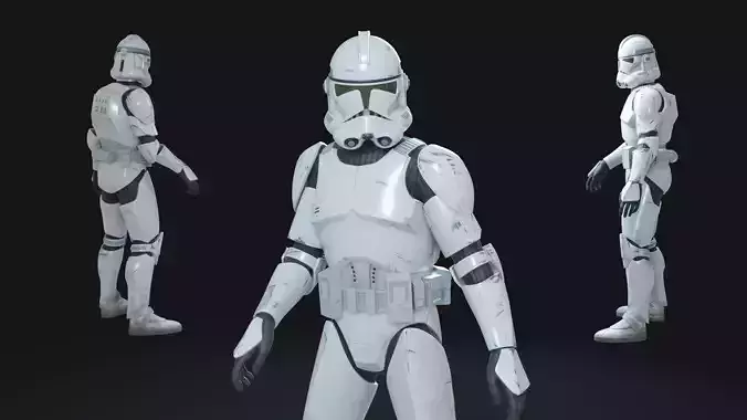Clone Trooper Animation-Ready Low-poly 3D model
