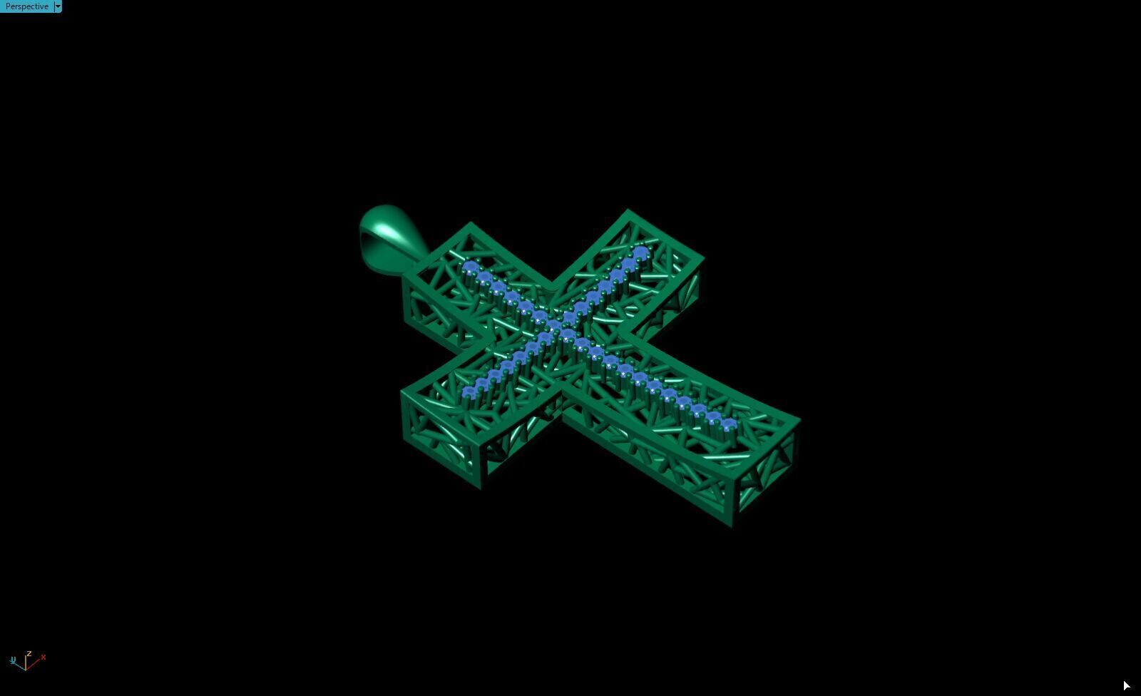 Diamond Cross Pendant 3D print model_17