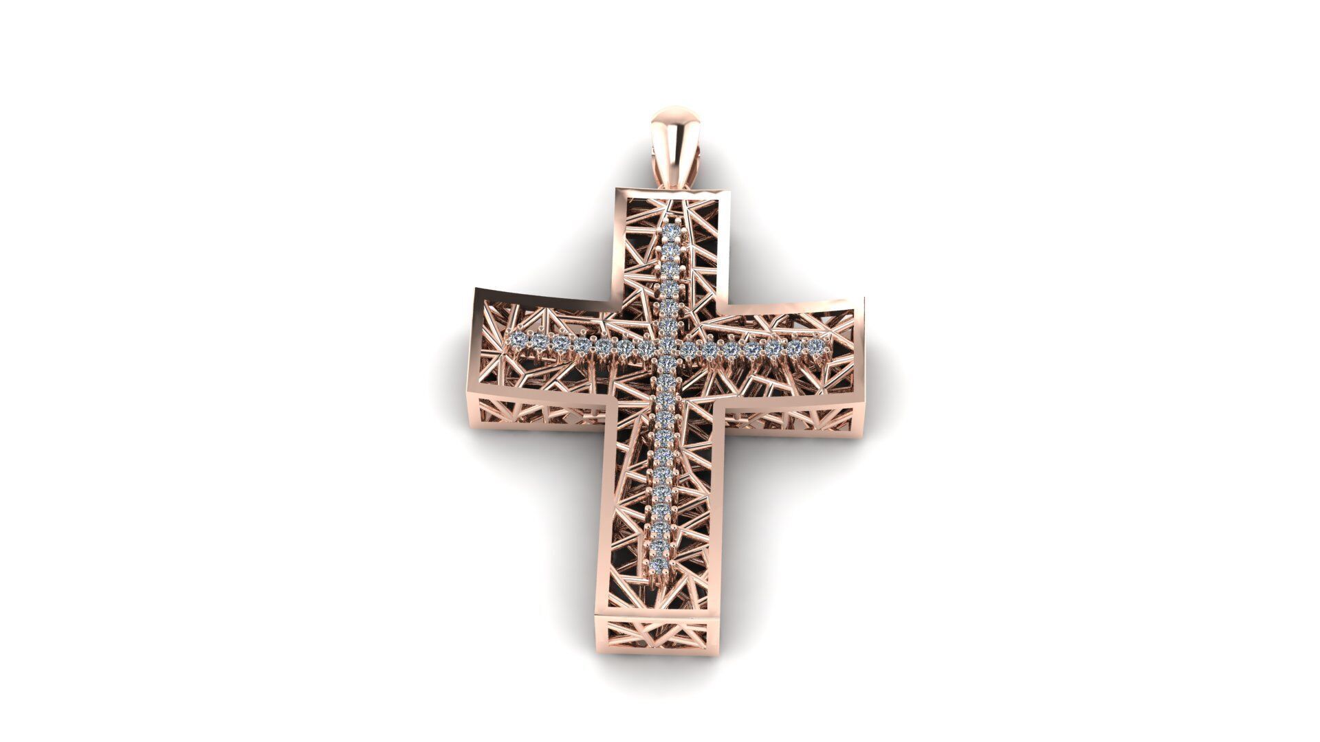 Diamond Cross Pendant 3D print model_11