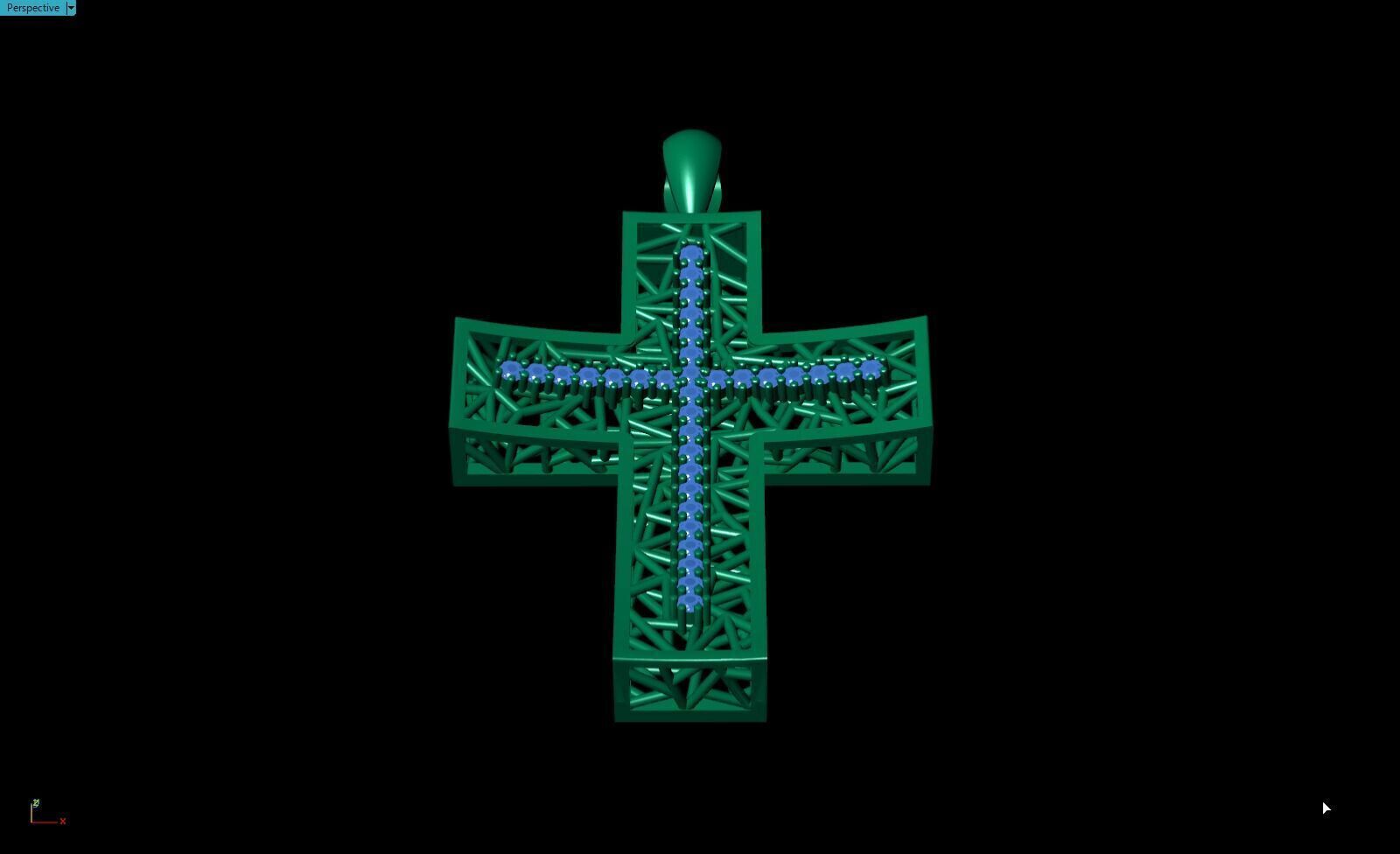 Diamond Cross Pendant 3D print model_15