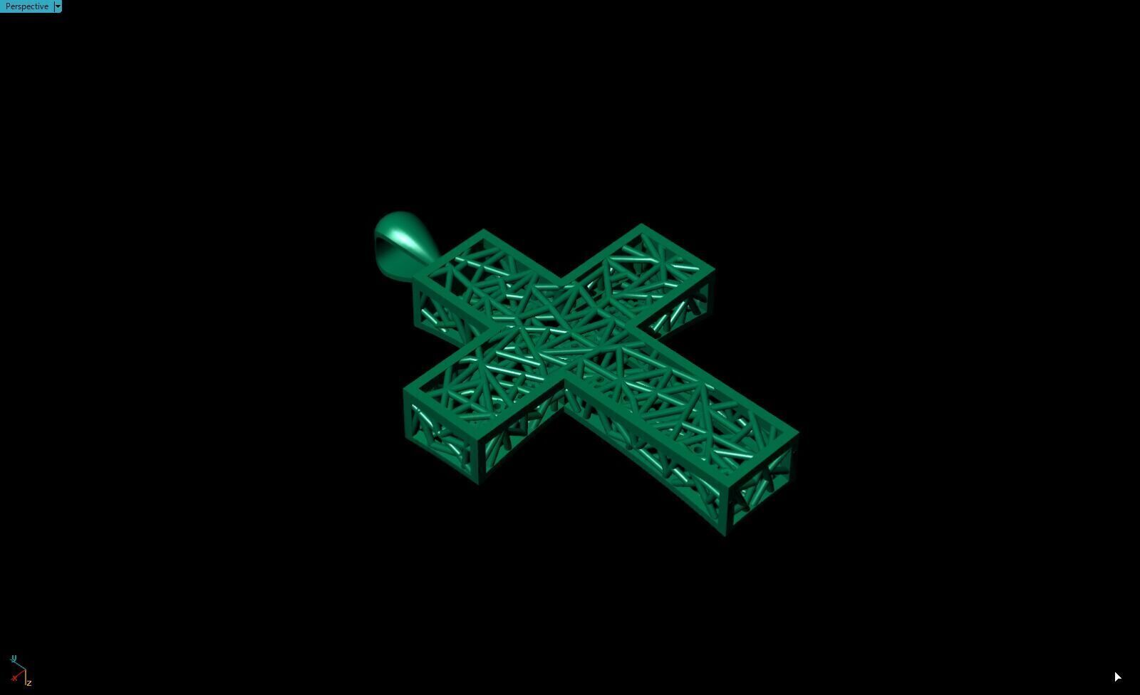 Diamond Cross Pendant 3D print model_18
