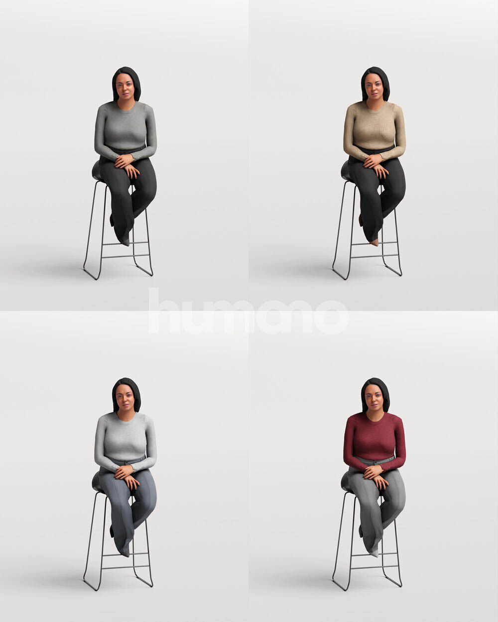 Humano 12-Collection 2502 - STOOLS-12 x 3D models 3D model_27