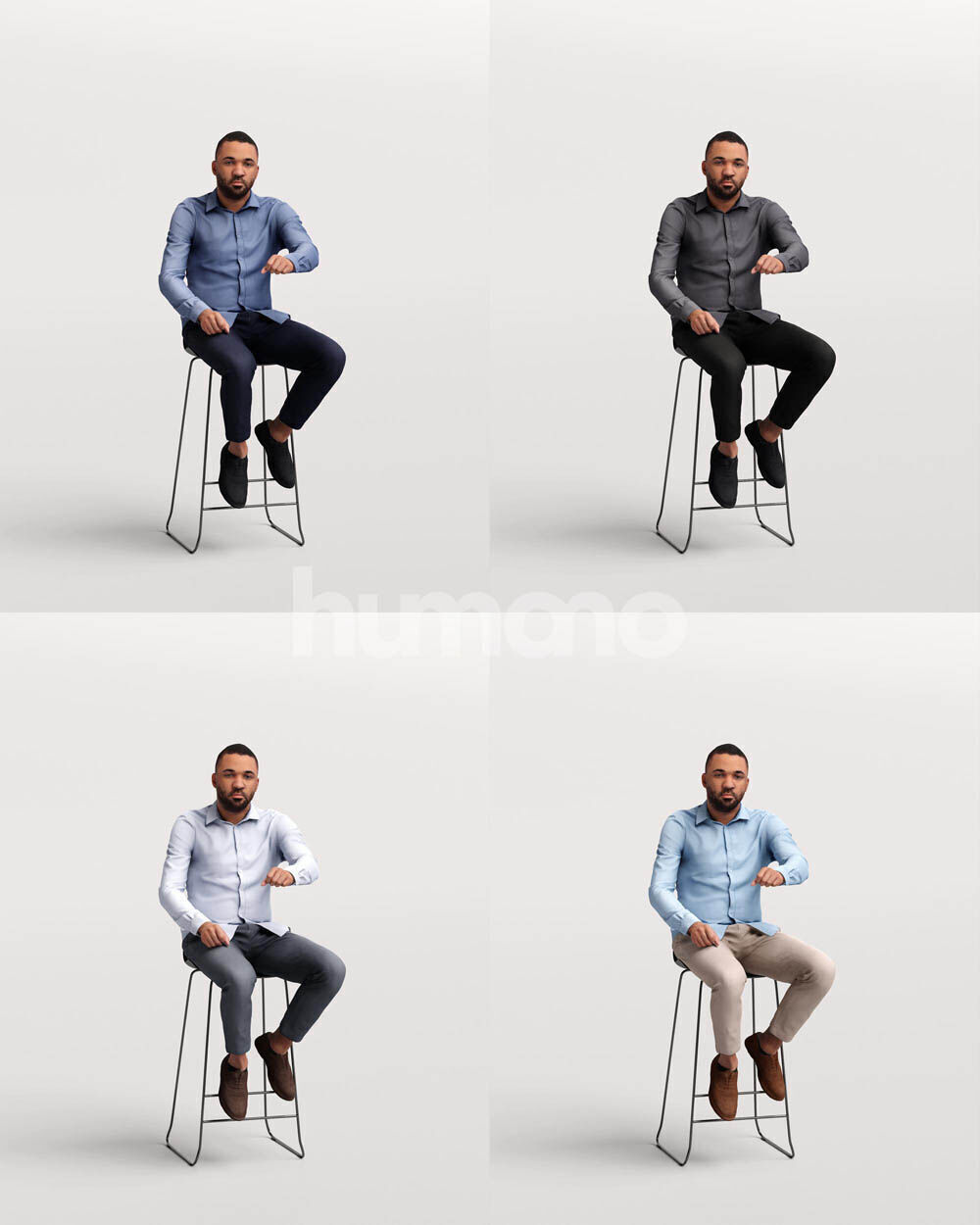 Humano 12-Collection 2502 - STOOLS-12 x 3D models 3D model_26
