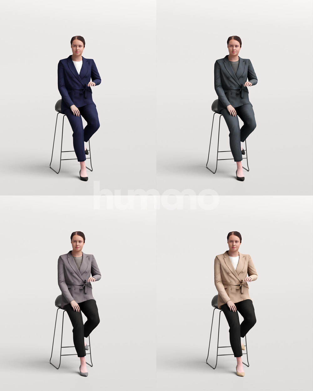 Humano 12-Collection 2502 - STOOLS-12 x 3D models 3D model_17