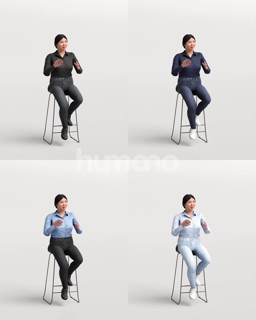 Humano 12-Collection 2502 - STOOLS-12 x 3D models 3D model_21