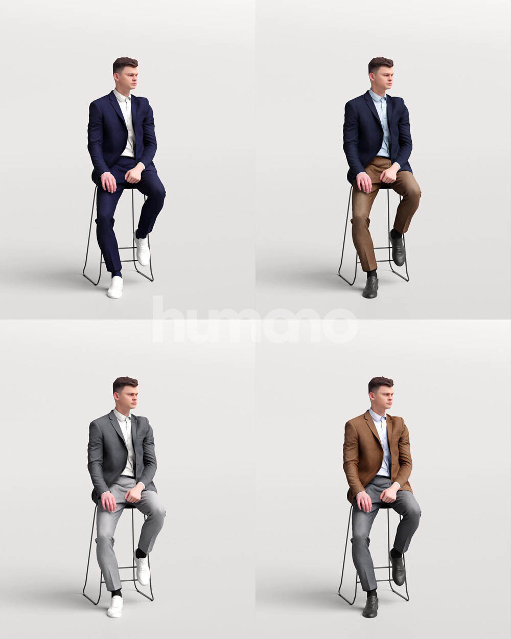 Humano 12-Collection 2502 - STOOLS-12 x 3D models 3D model_23