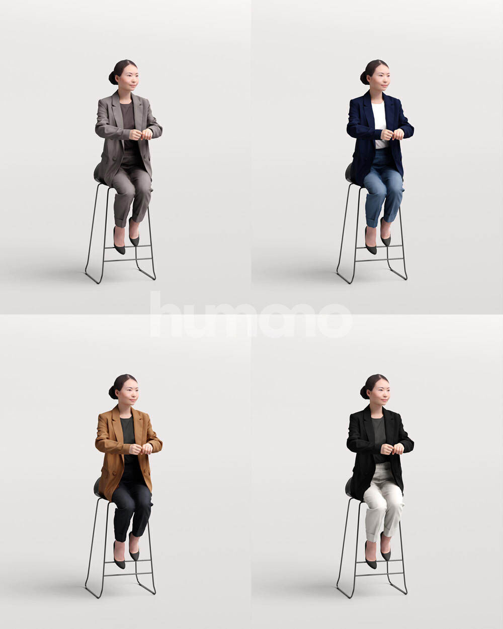 Humano 12-Collection 2502 - STOOLS-12 x 3D models 3D model_28