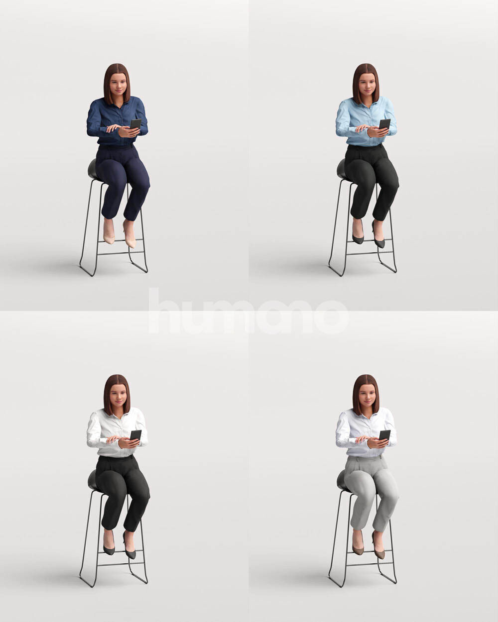 Humano 12-Collection 2502 - STOOLS-12 x 3D models 3D model_19