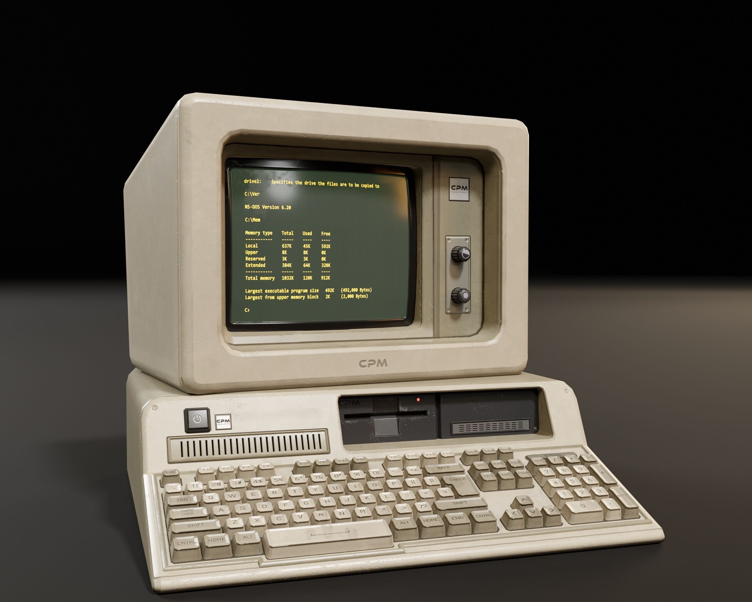 Sci-Fi Retro Monitors Low-poly 3D model_6