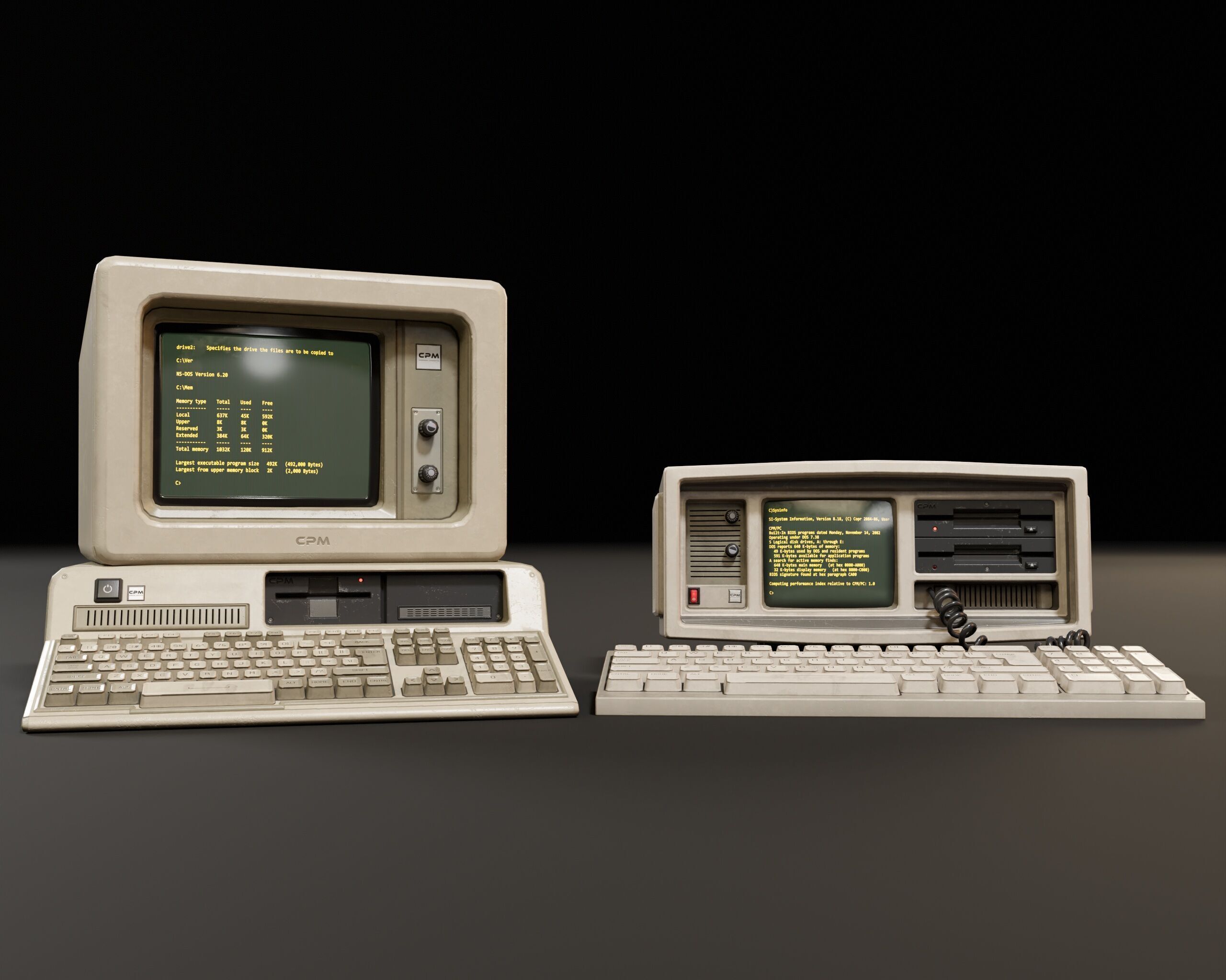 Sci-Fi Retro Monitors Low-poly 3D model_4