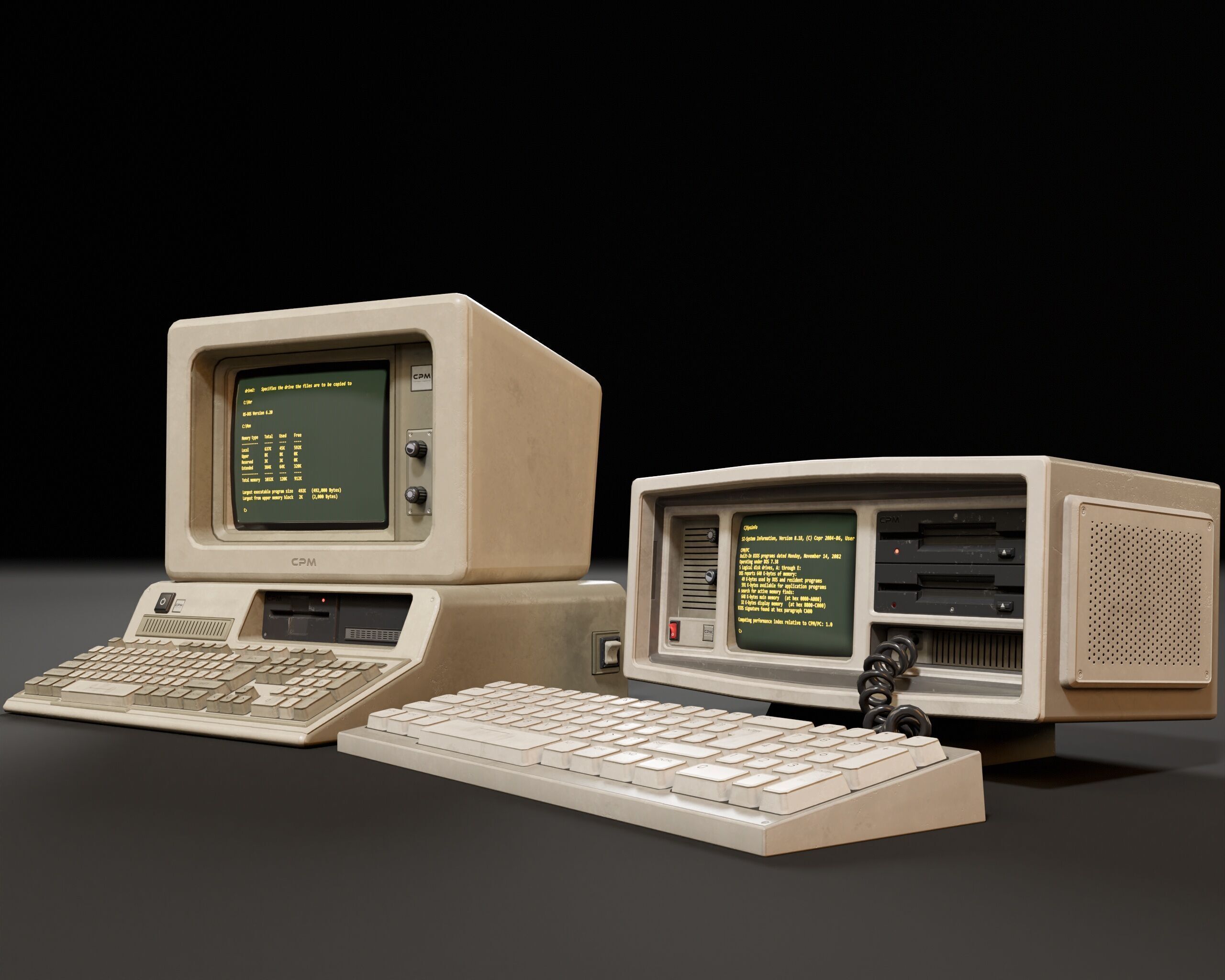 Sci-Fi Retro Monitors Low-poly 3D model_10