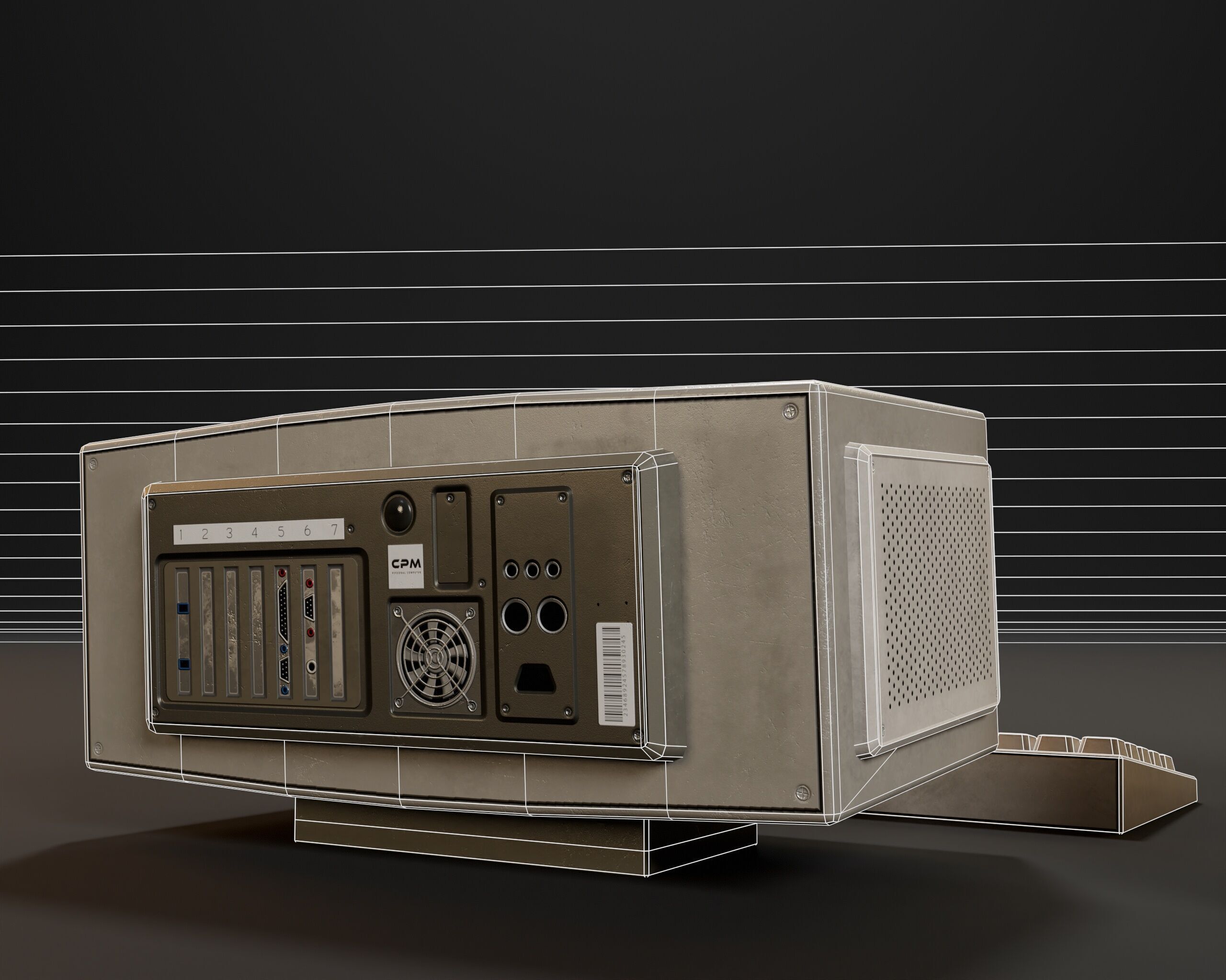 Sci-Fi Retro Monitors Low-poly 3D model_15