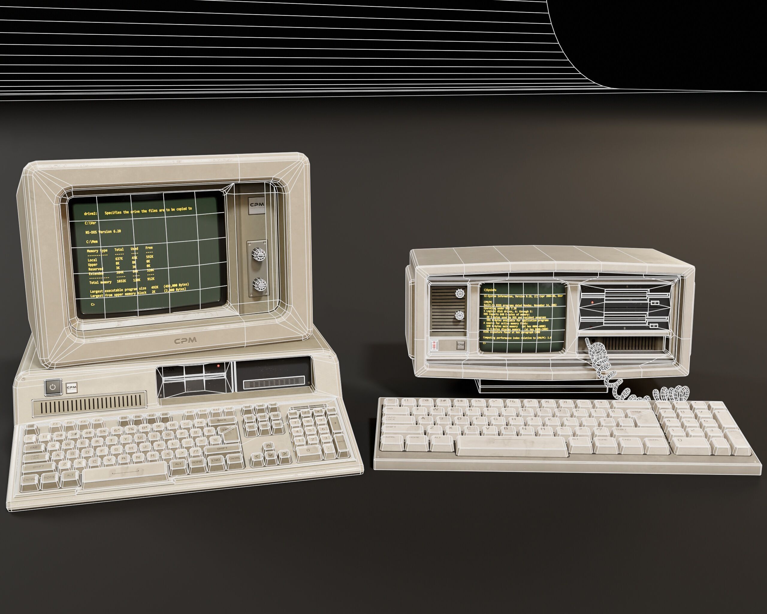 Sci-Fi Retro Monitors Low-poly 3D model_3