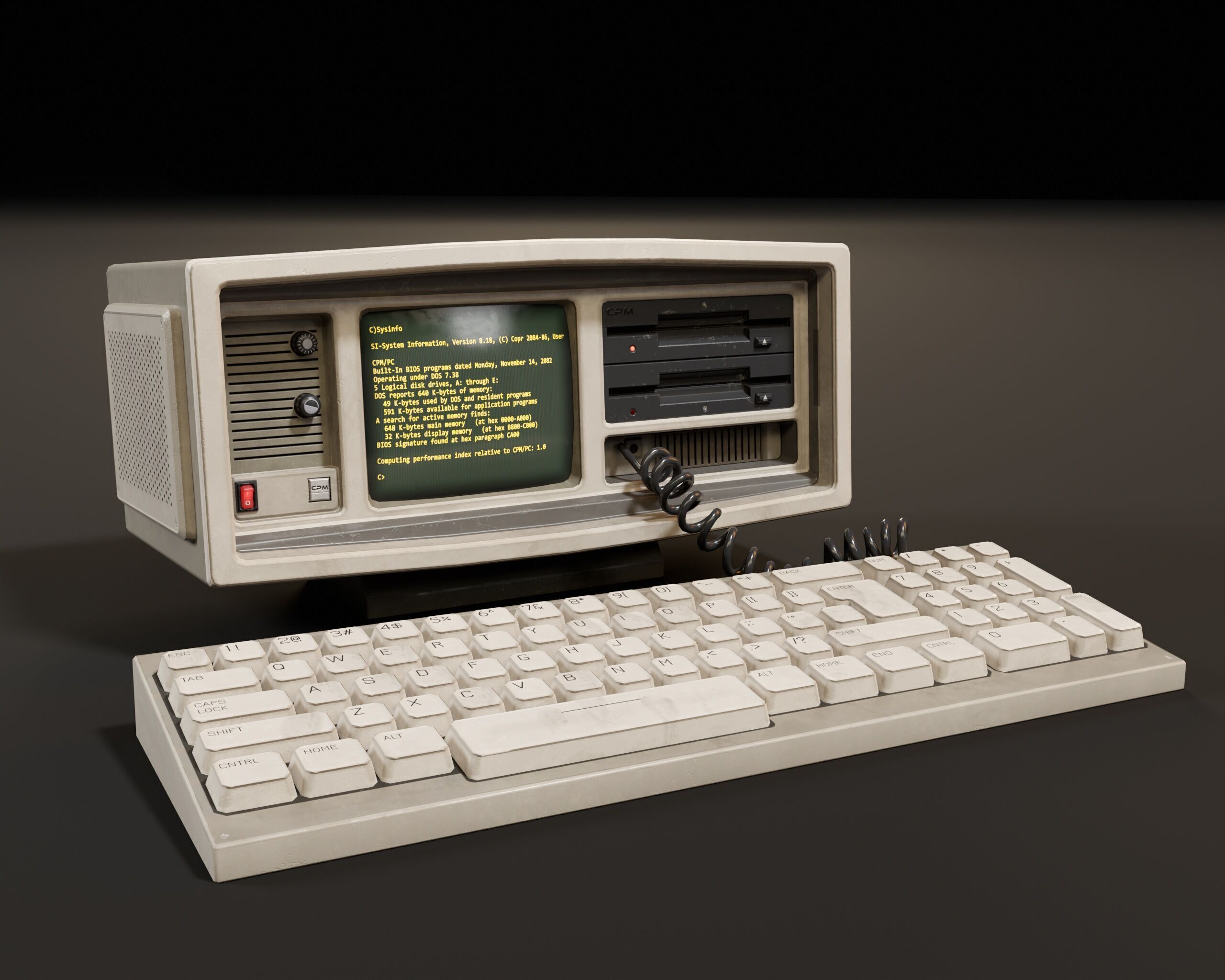 Sci-Fi Retro Monitors Low-poly 3D model_8