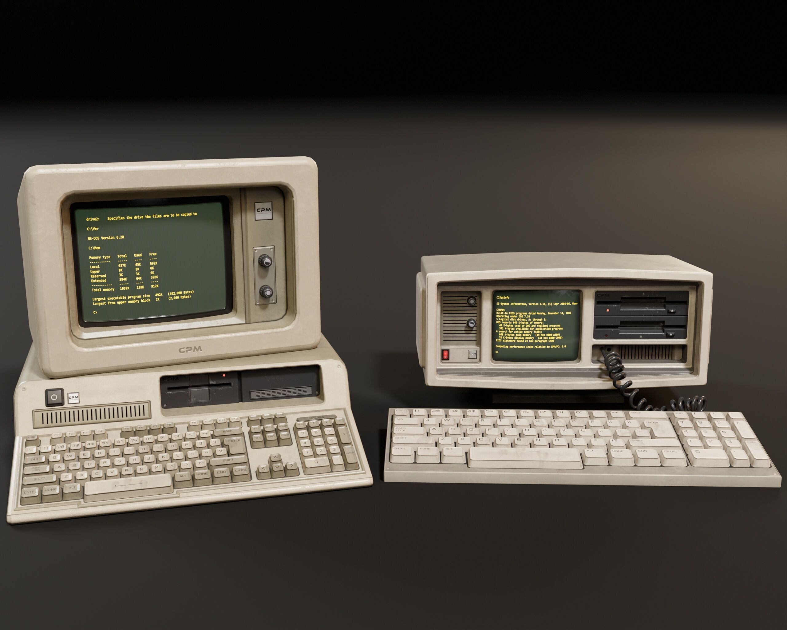 Sci-Fi Retro Monitors Low-poly 3D model_2