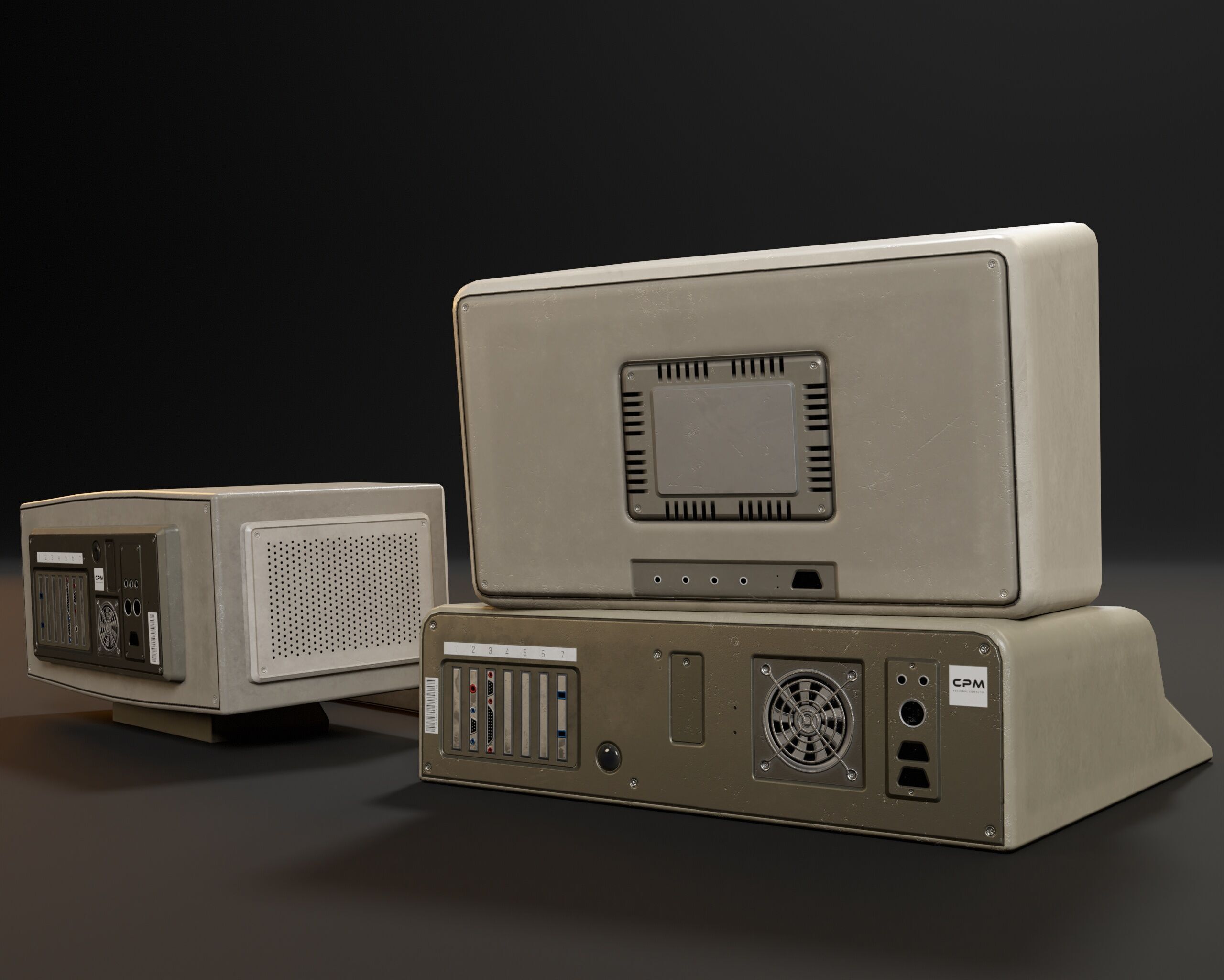 Sci-Fi Retro Monitors Low-poly 3D model_18