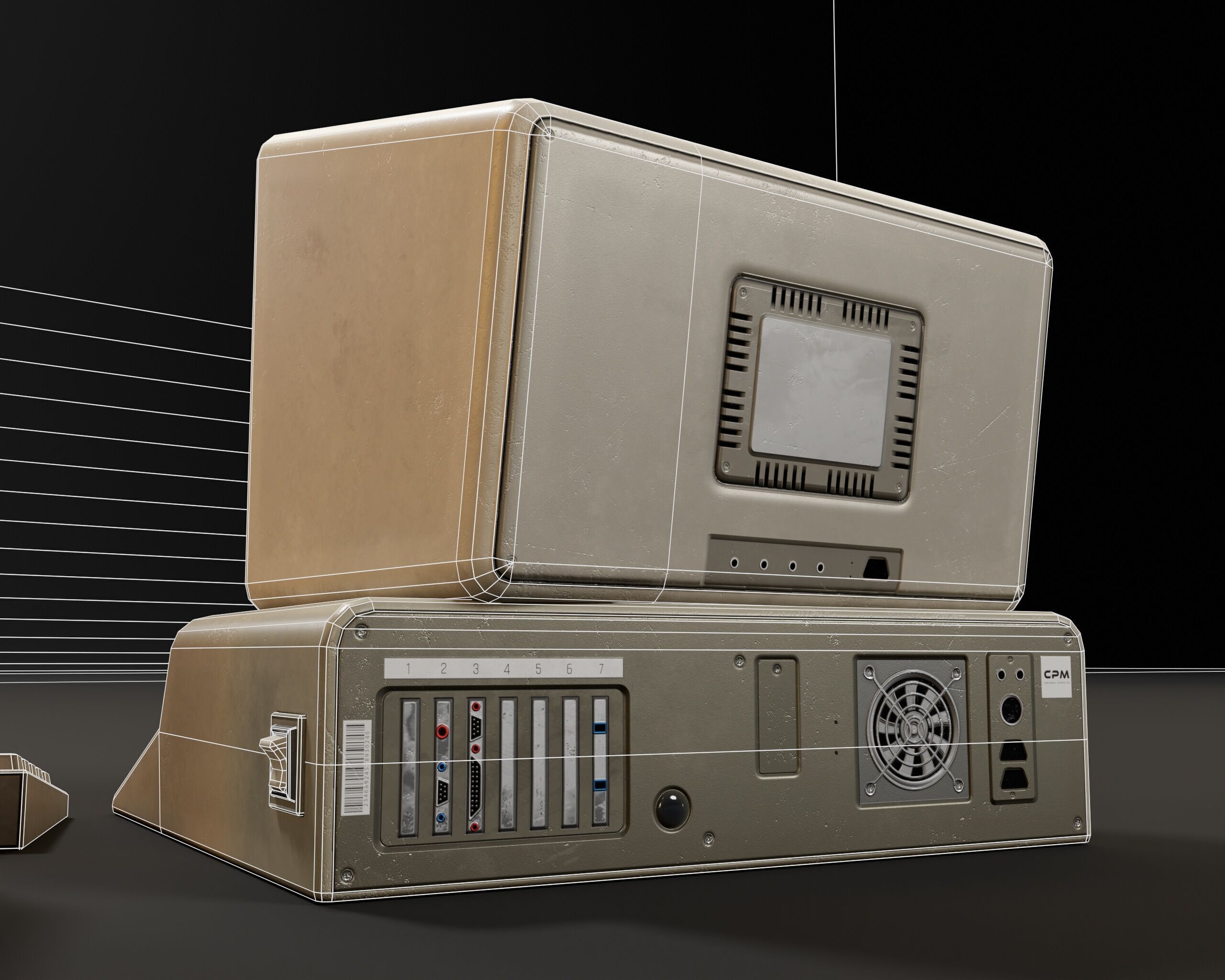 Sci-Fi Retro Monitors Low-poly 3D model_17