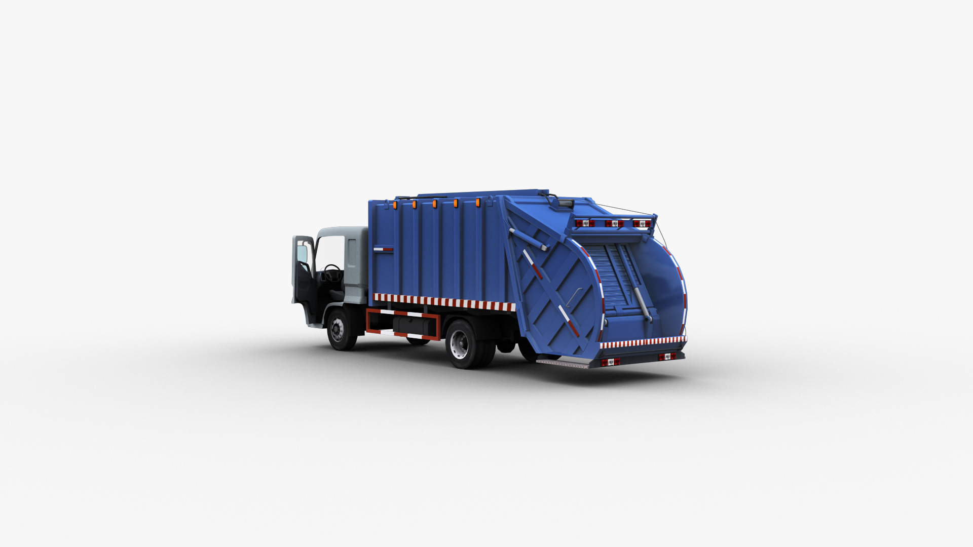 Garbage Truck with interior Low-poly 3D model_22