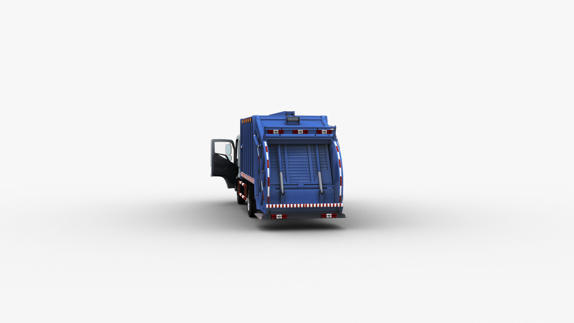 Garbage Truck with interior Low-poly 3D model_20