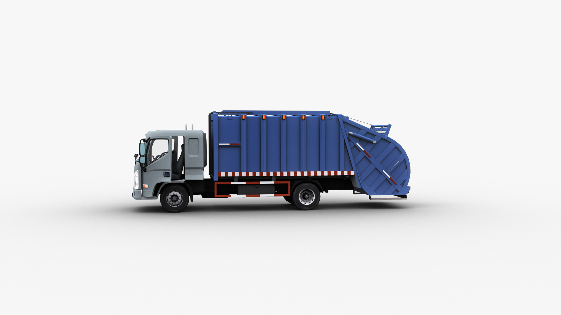 Garbage Truck with interior Low-poly 3D model_27