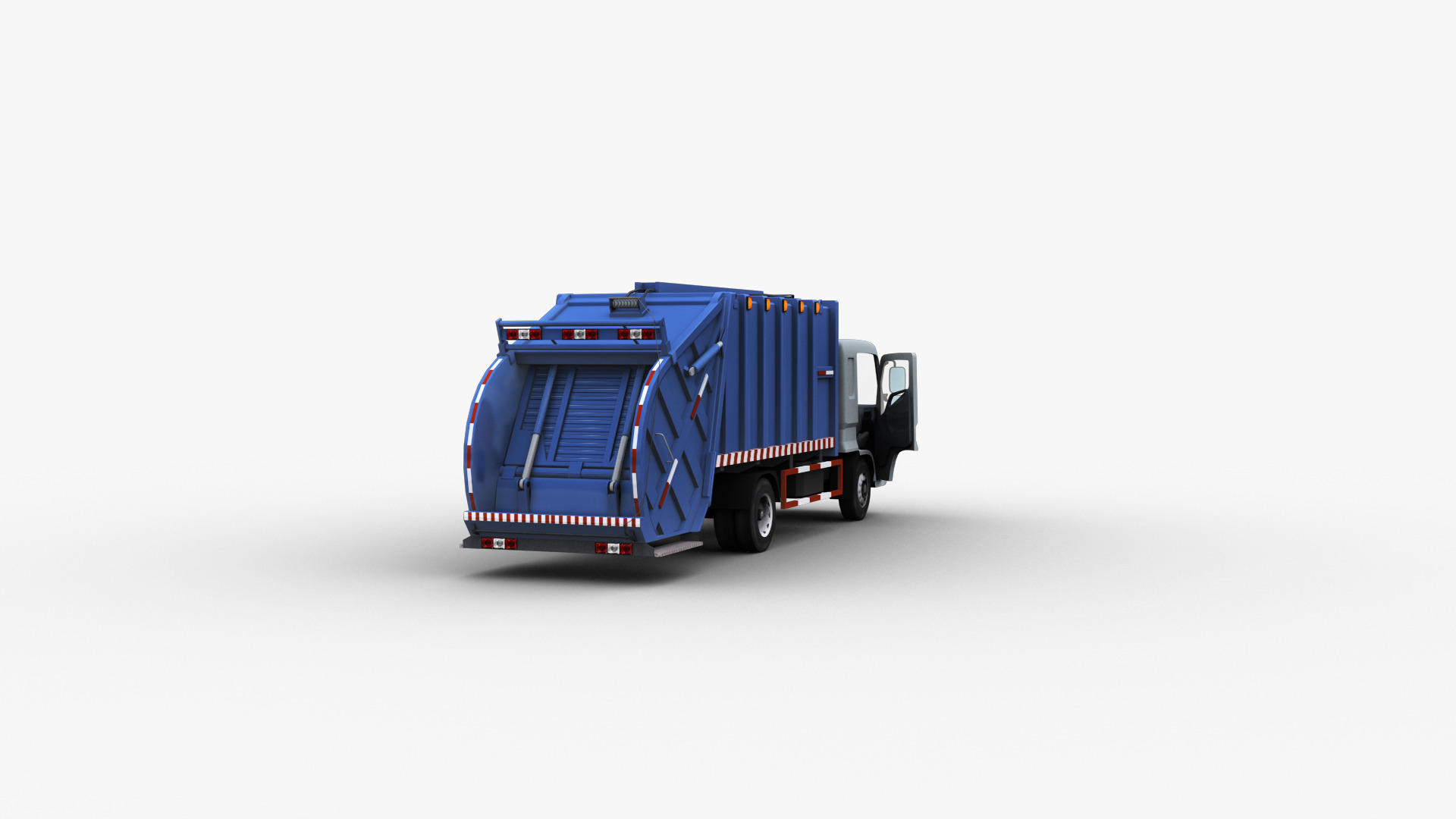 Garbage Truck with interior Low-poly 3D model_18
