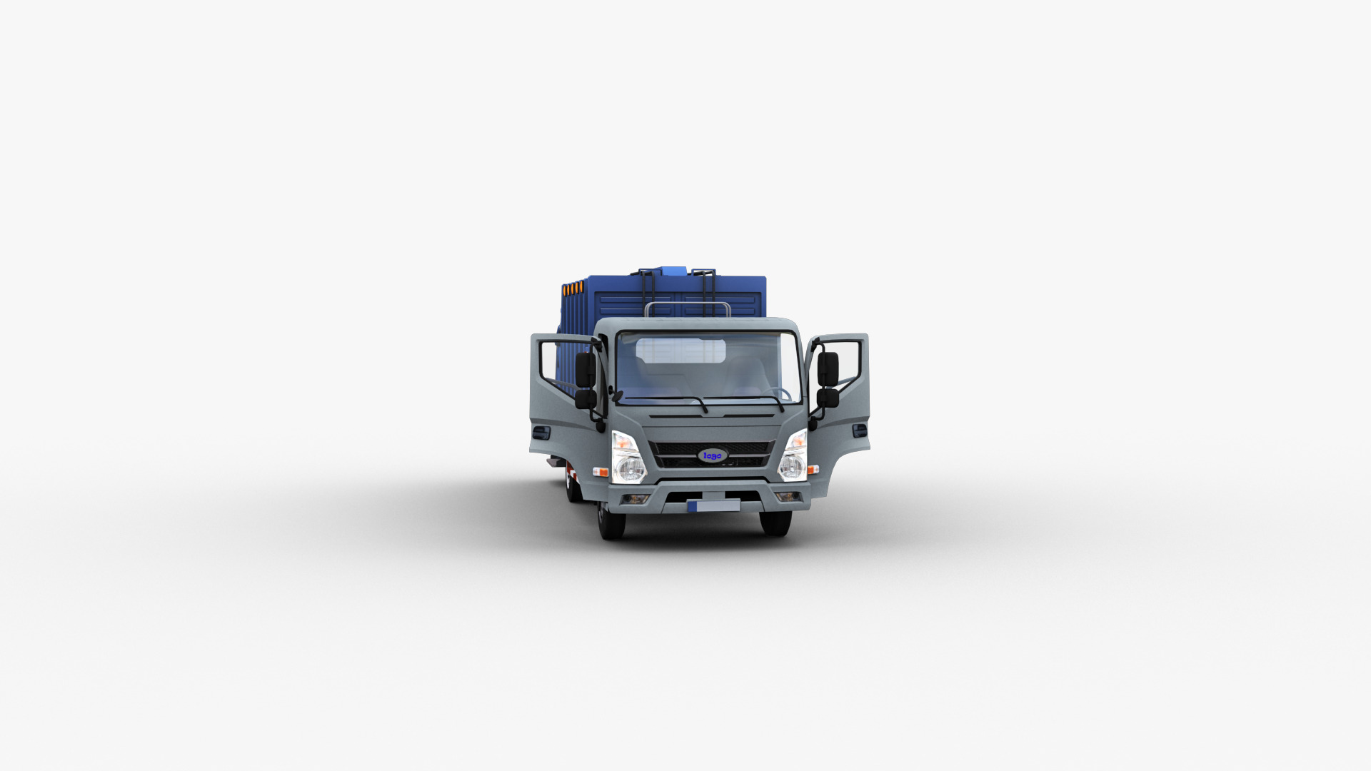 Garbage Truck with interior Low-poly 3D model_8