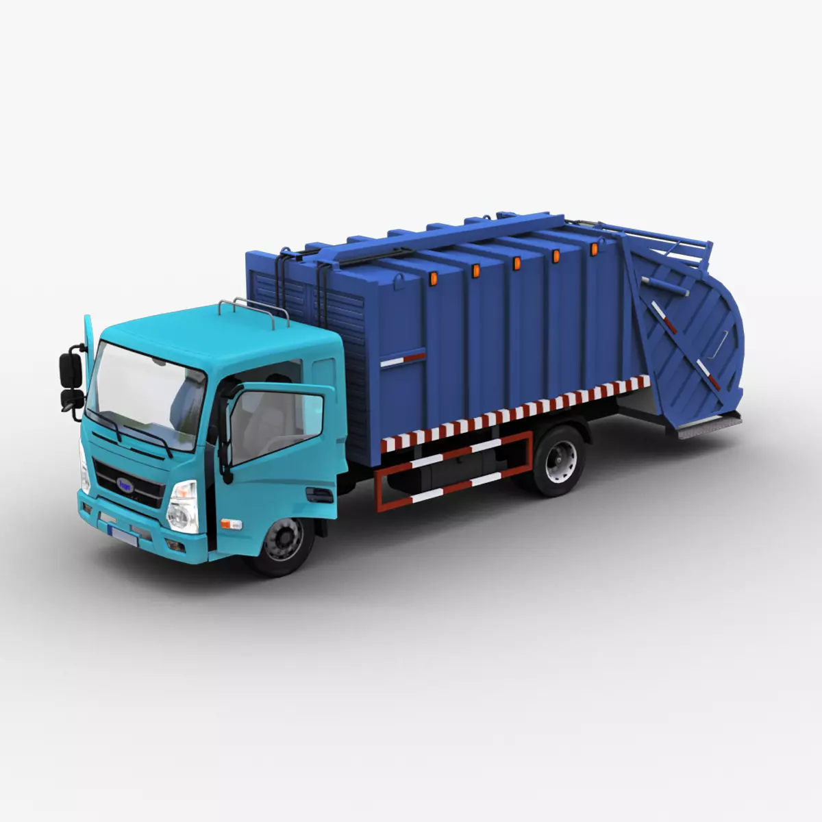Garbage Truck with interior Low-poly 3D model_0