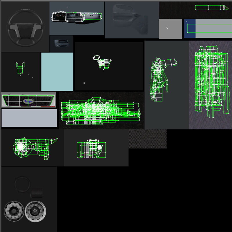 Garbage Truck with interior Low-poly 3D model_30