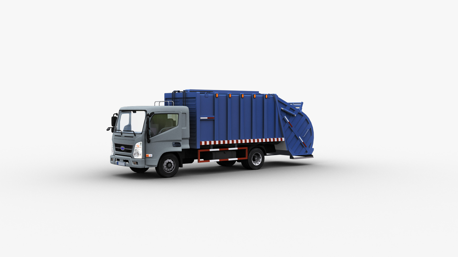 Garbage Truck with interior Low-poly 3D model_28