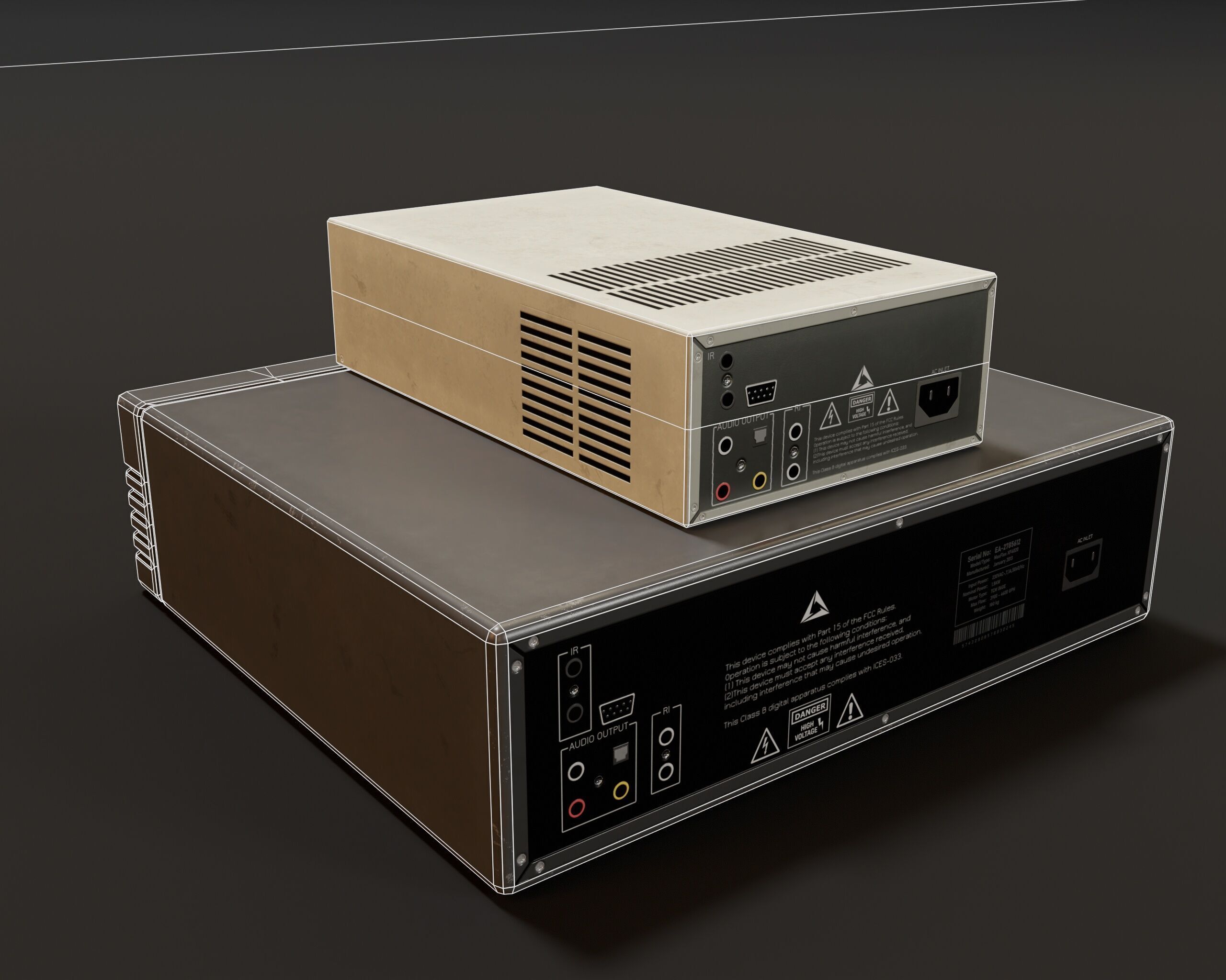 Sci-Fi Retro Disk Players Low-poly 3D model_13