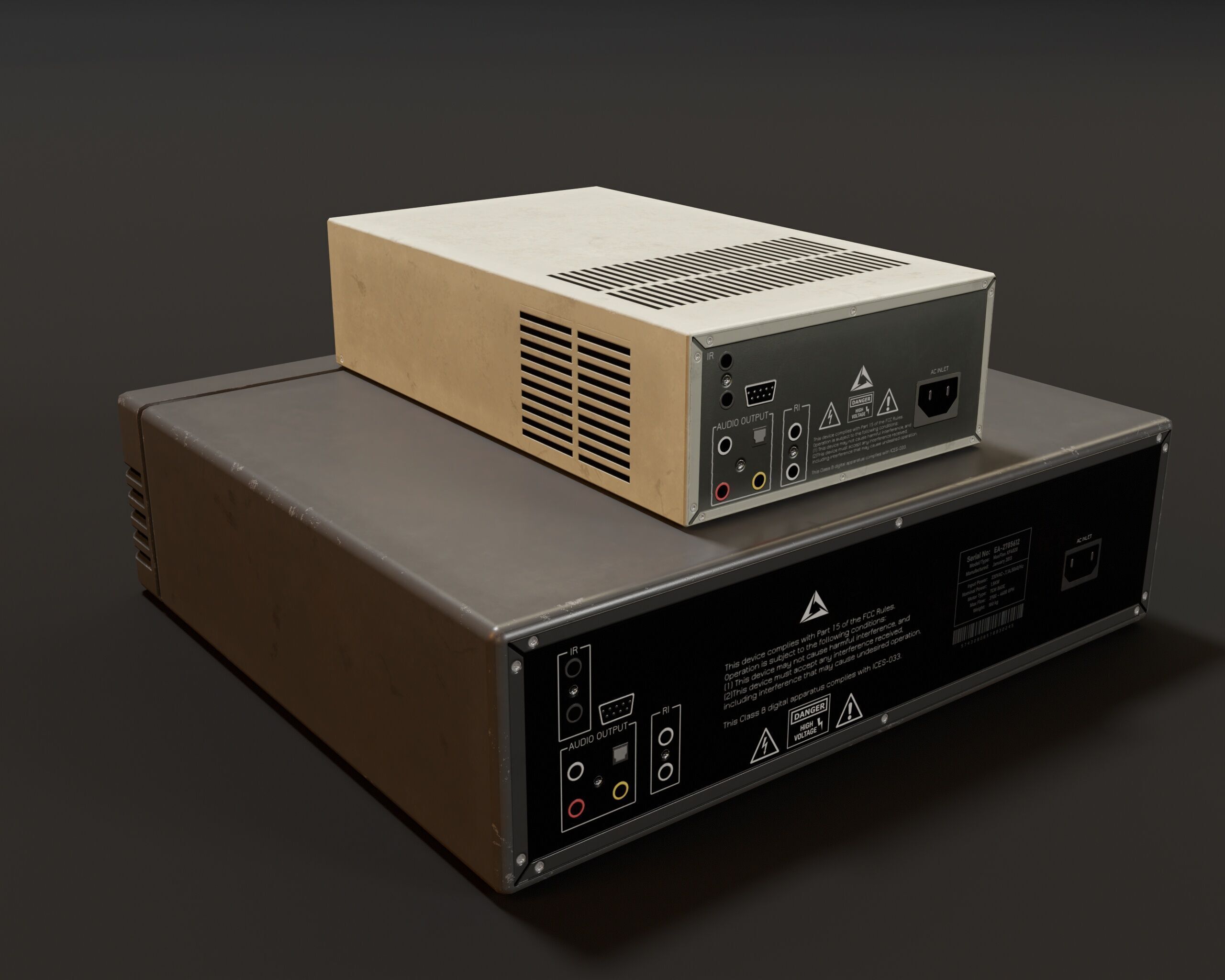 Sci-Fi Retro Disk Players Low-poly 3D model_12