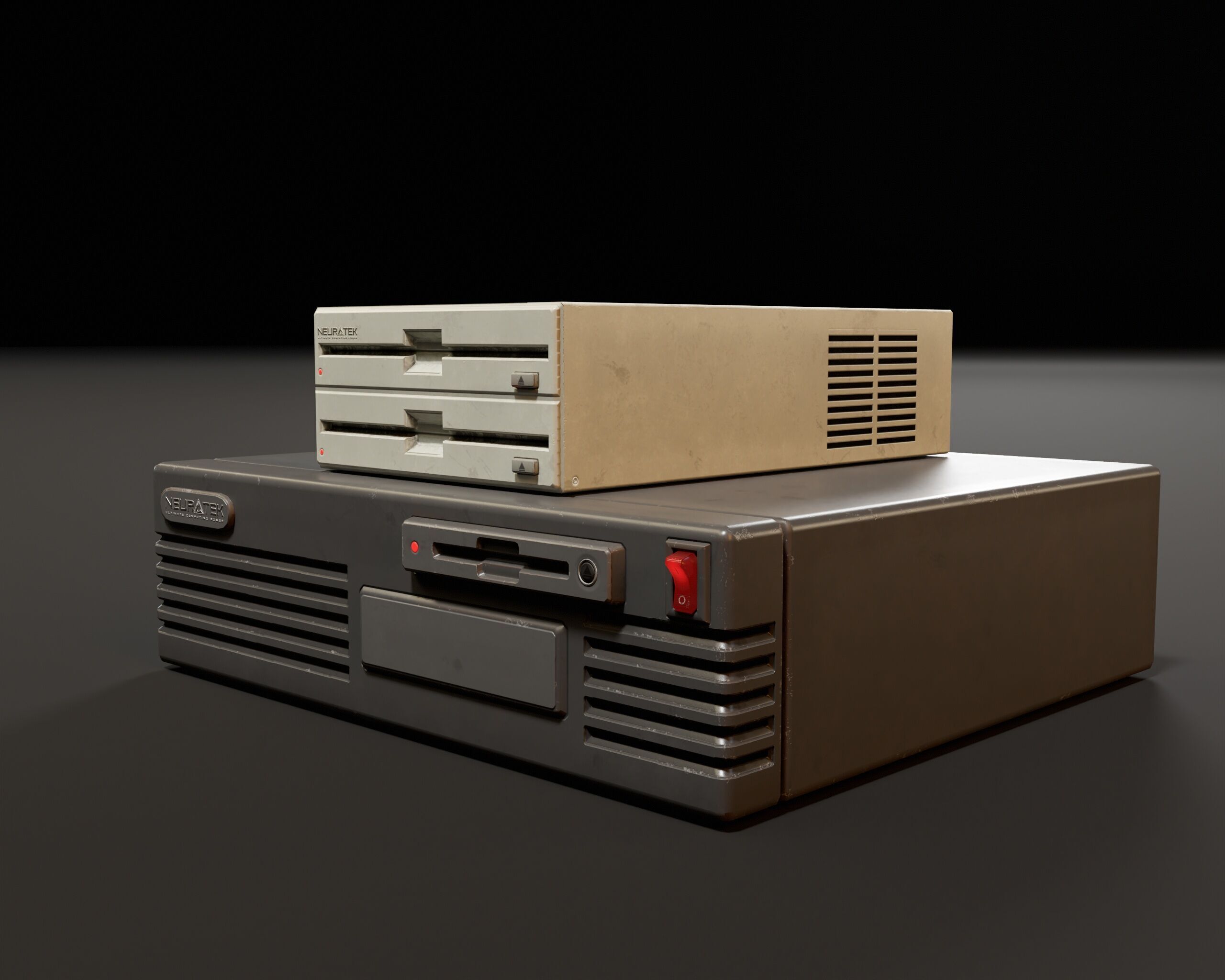 Sci-Fi Retro Disk Players Low-poly 3D model_8