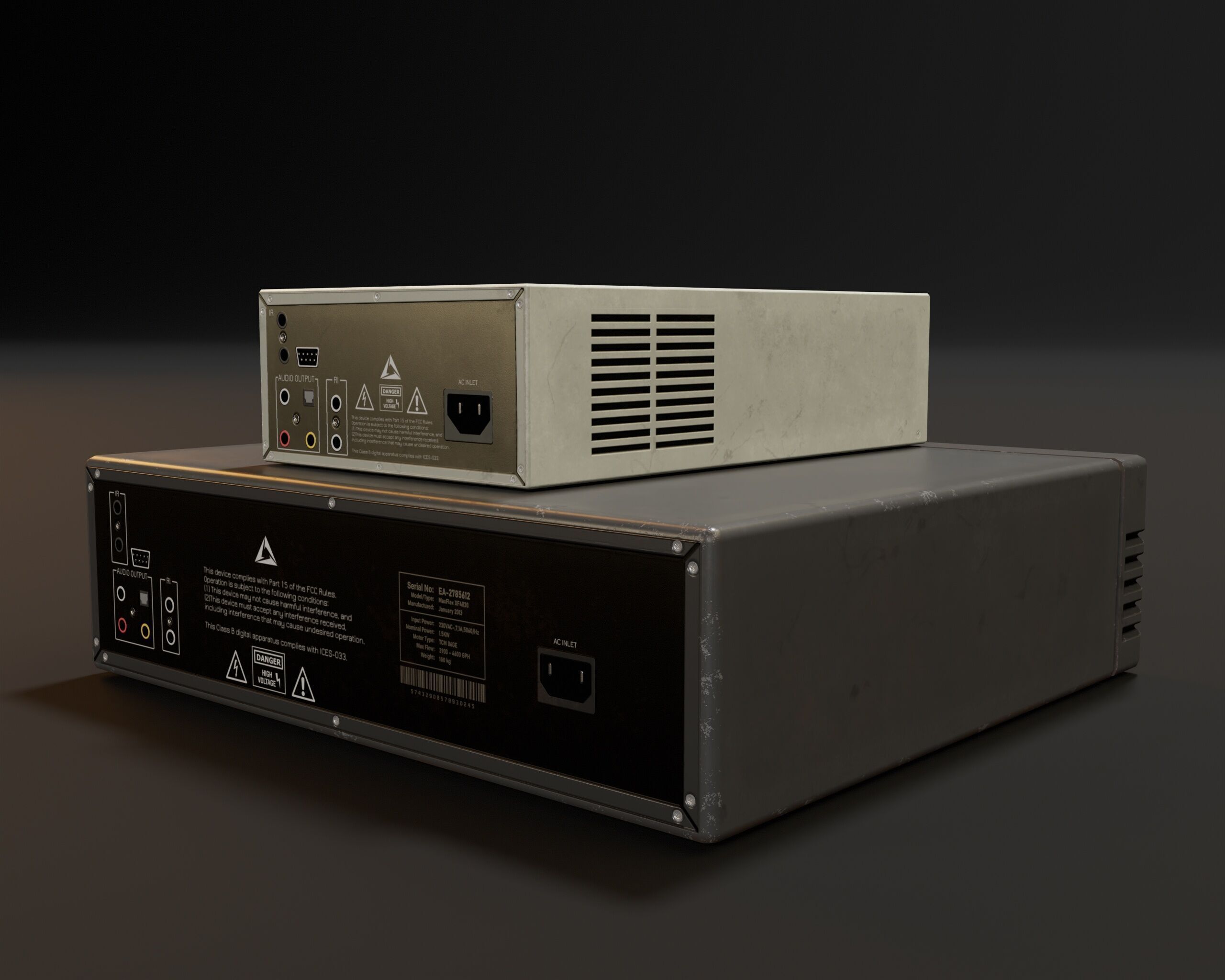 Sci-Fi Retro Disk Players Low-poly 3D model_16